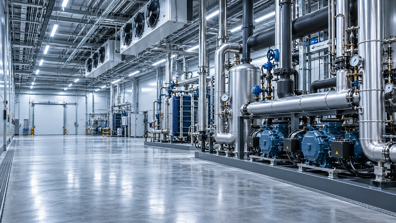 Imagine generată: instalație frigorifică industrială